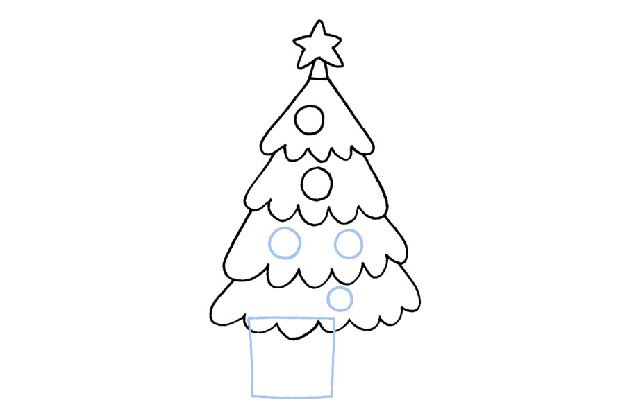 简单漂亮的圣诞树简笔画画法步骤-图5