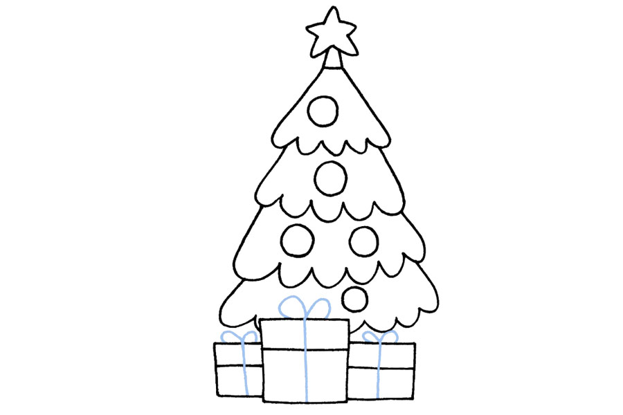 简单漂亮的圣诞树简笔画画法步骤-图8