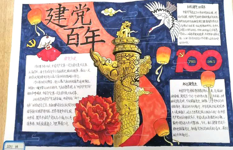 8张“建党百年 共筑中国梦”主题手抄报-图1