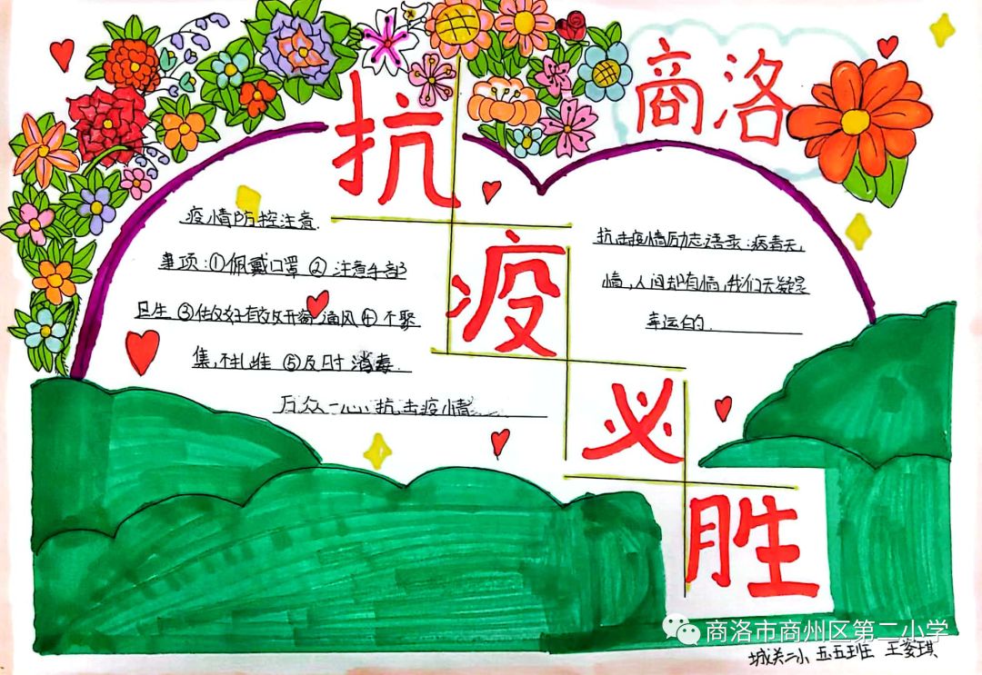 小学五年级少先队员抗疫手抄报（9张）-图6