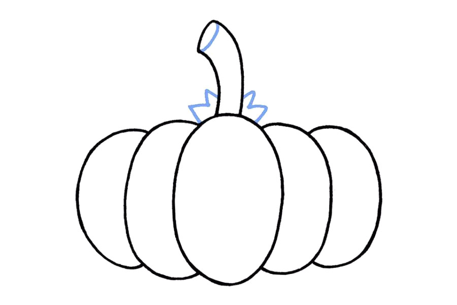 如何画南瓜 南瓜的简笔画画法步骤-图5