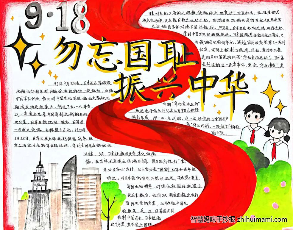 纪念九一八事变91周年主题手抄报图片-图2