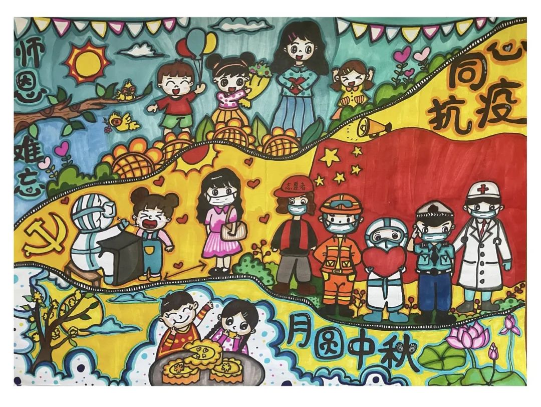 月圆中秋感谢师恩双节主题绘画-图3