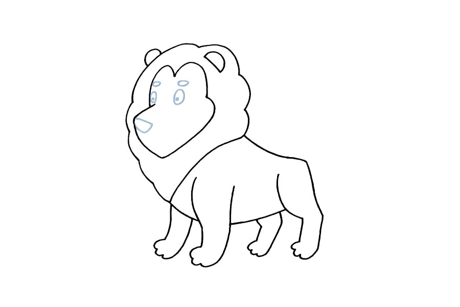 简单可爱的狮子简笔画画法步骤-图6