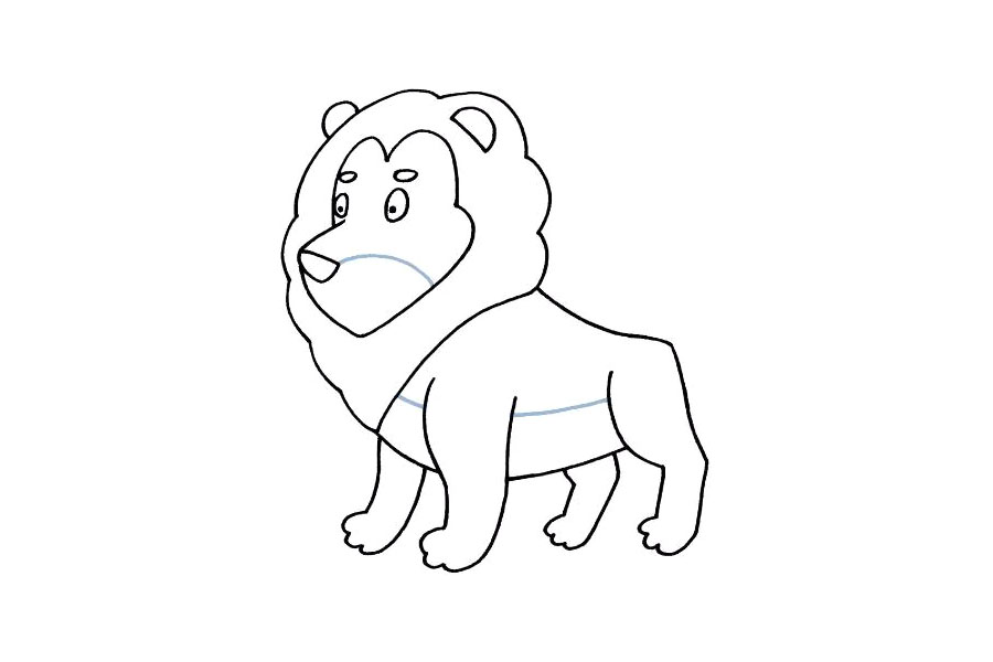 简单可爱的狮子简笔画画法步骤-图7