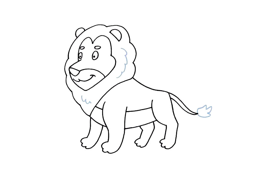 简单可爱的狮子简笔画画法步骤-图9