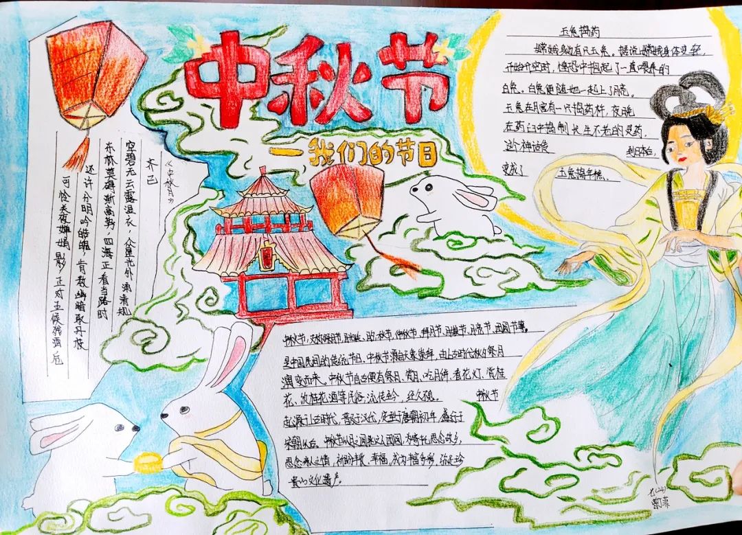 “月儿圆圆过中秋 传统文化润佳节”手持抄表简单漂亮好画-图6