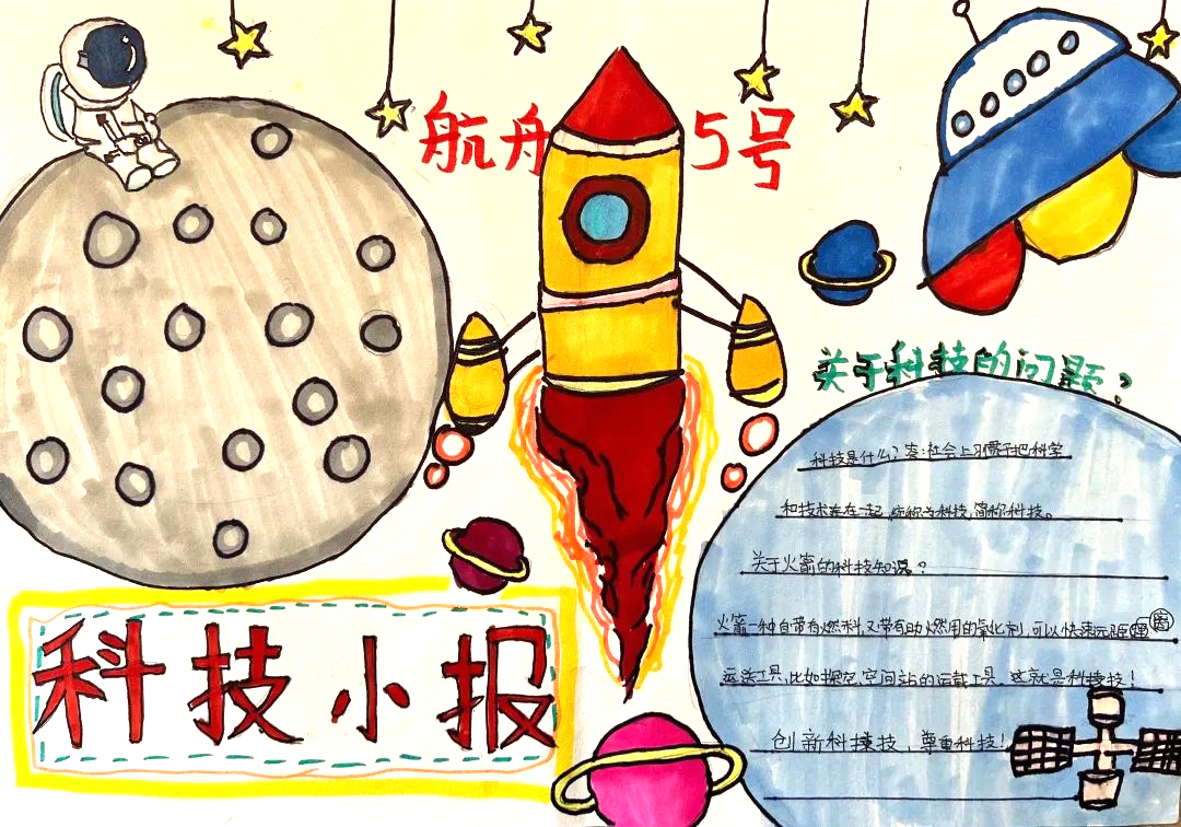 “创新中发展 实践中成长”小学生科技手抄报精选-图2