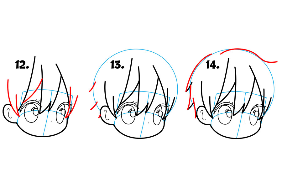 可爱的动漫男孩简笔画画法步骤-图3