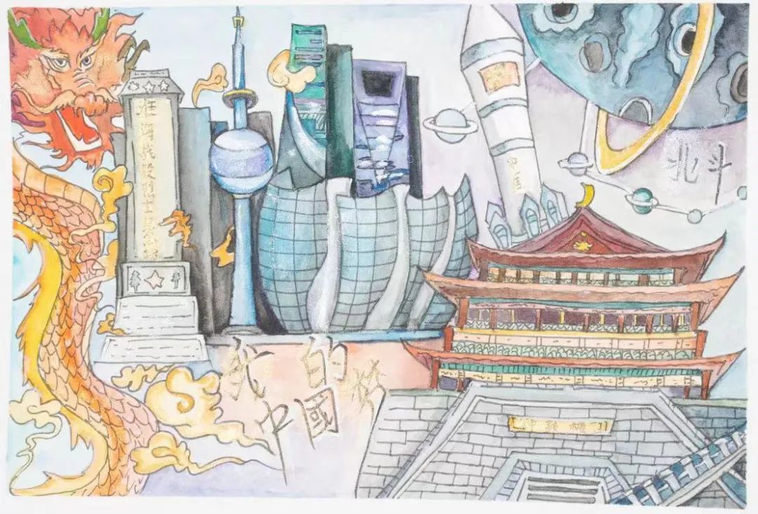 中国航天主题儿童绘画一等奖-图1