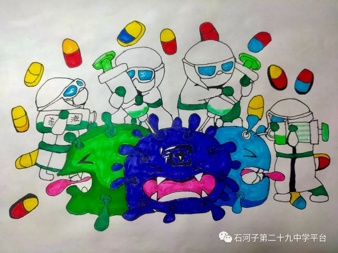 “童心抗疫 为爱加油 致敬最美逆行者”少儿绘画作品-图5