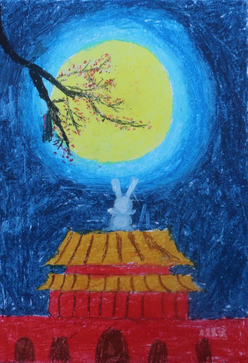 简单漂亮的迎国庆主题绘画作品（二年级）-图2