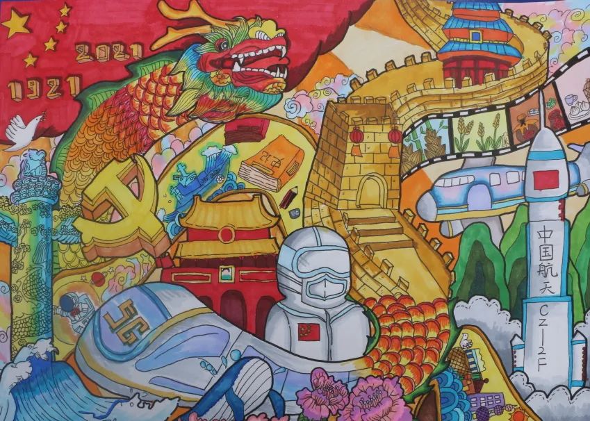 “童心创美 童画祖国”迎国庆绘画作品（五年级）-图5