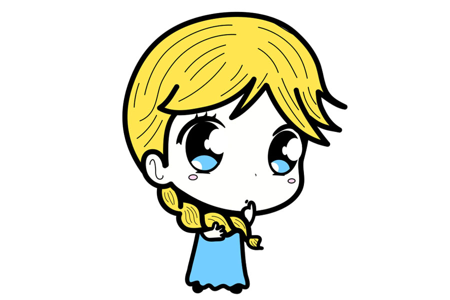 爱莎公主简笔画画法步骤