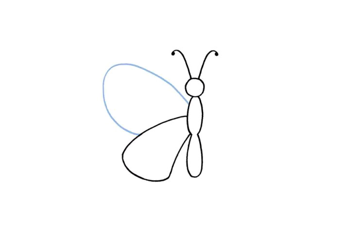 超级简单的蝴蝶简笔画画法步骤-图5