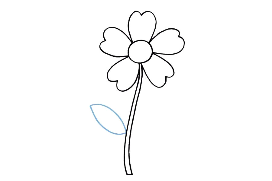 简单的五瓣花怎么画-图8