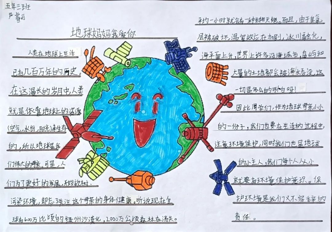 “爱护地球 从我做起 为地球发声”手抄报-图1