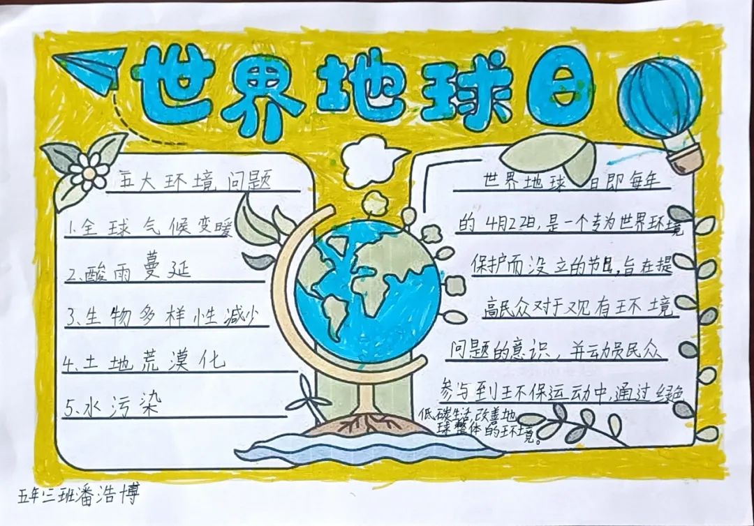 “爱护地球 从我做起 为地球发声”手抄报-图2