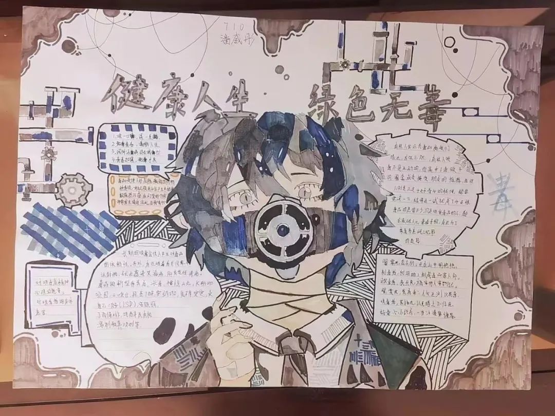 “健康人生 绿色无毒 快乐成长”禁毒手抄报优秀作品-图2