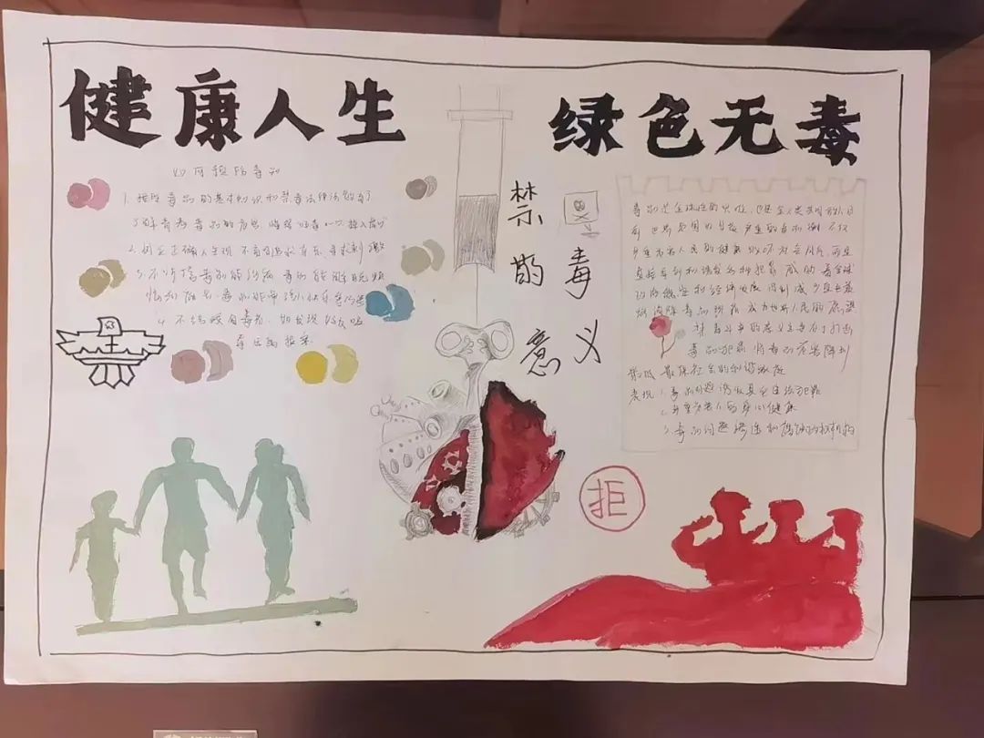“健康人生 绿色无毒 快乐成长”禁毒手抄报优秀作品-图4