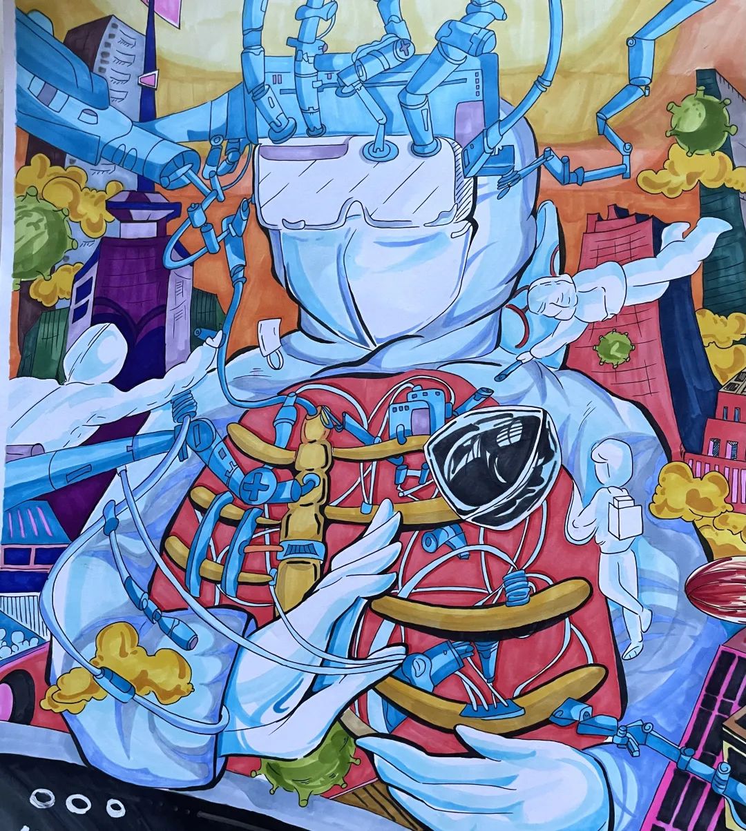 笔歌墨舞迎国庆10张漂亮的国庆主题绘画-图4