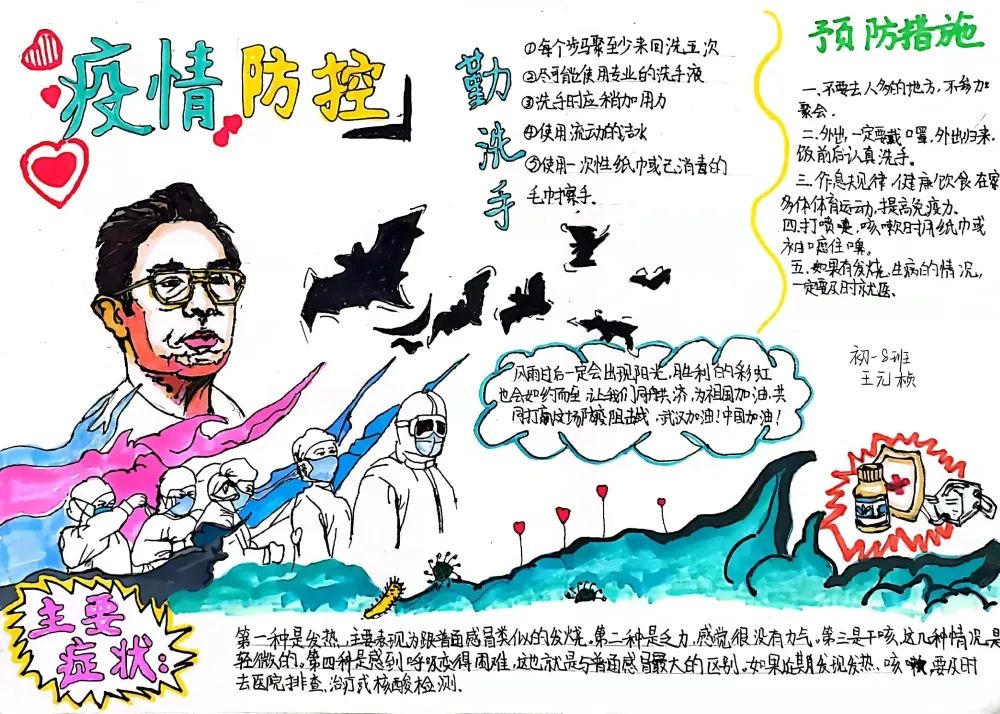 疫情防控主题手抄报一等奖作品-图2