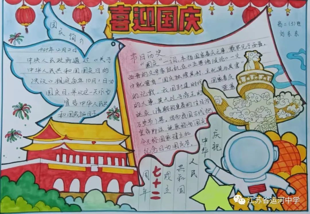 2022年“欢度国庆节 喜迎二十大”主题手抄报图片-图4