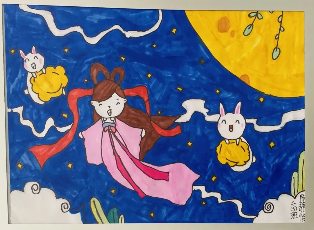 中国传统中秋节主题儿童绘画优秀作品-图2