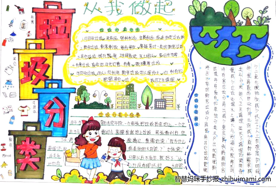 小学生垃圾分类手抄报绘画（8张）-图6