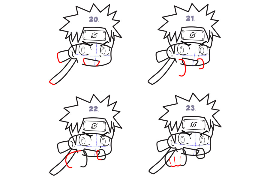 可爱的火影忍者鸣人简笔画画法步骤-图5