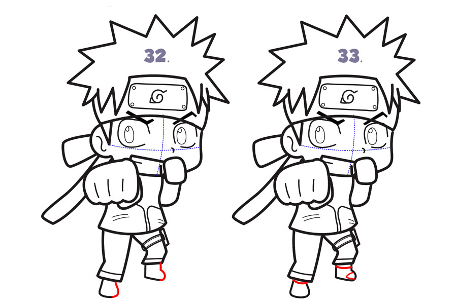 可爱的火影忍者鸣人简笔画画法步骤-图9