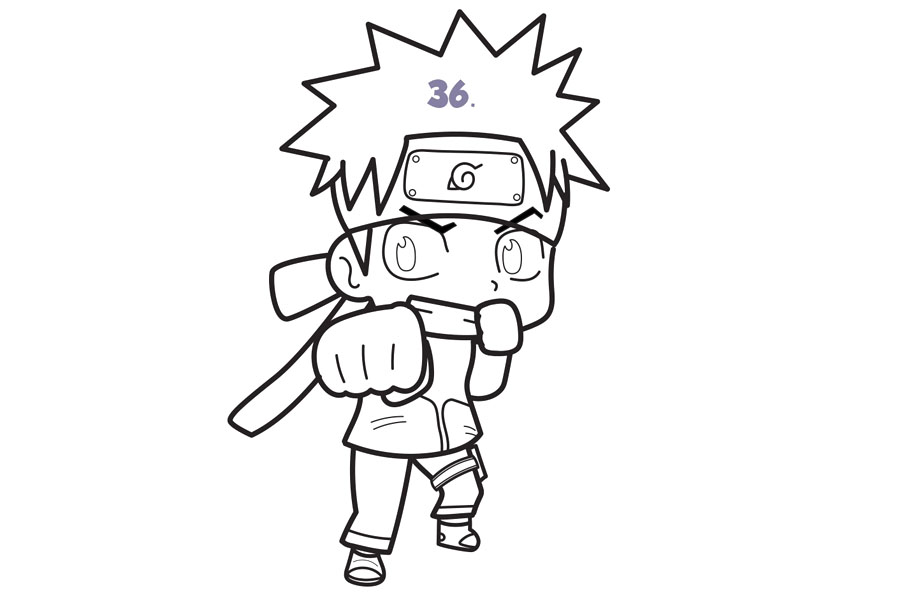 可爱的火影忍者鸣人简笔画画法步骤-图11