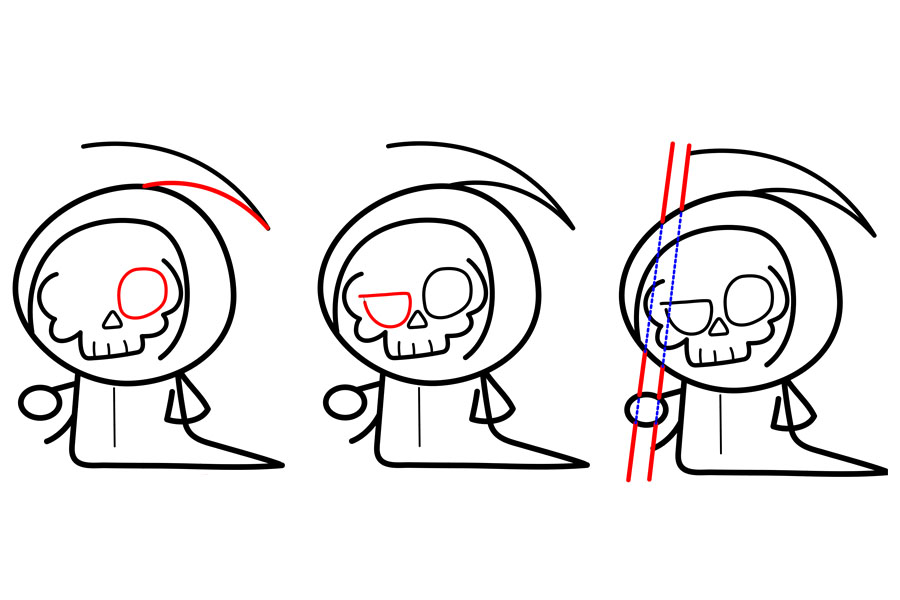 如何画一个可爱的卡通死神-图5