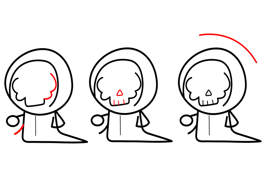 如何画一个可爱的卡通死神-图4