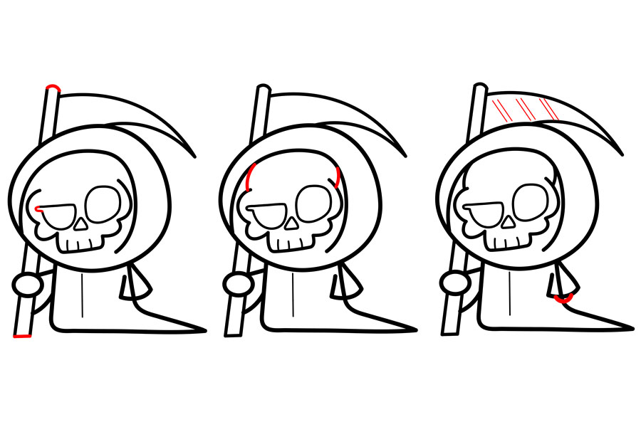 如何画一个可爱的卡通死神-图6
