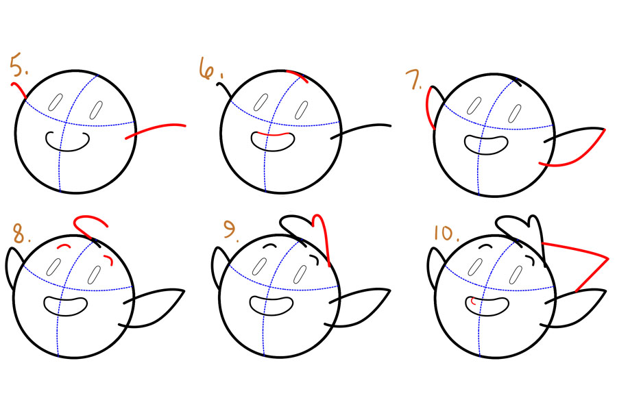 小精灵阿尔弗简笔画画法步骤-图2