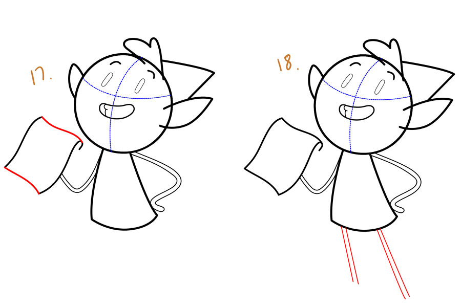 小精灵阿尔弗简笔画画法步骤-图5