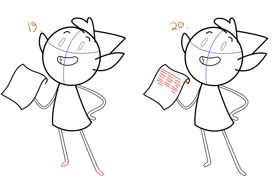 小精灵阿尔弗简笔画画法步骤-图6