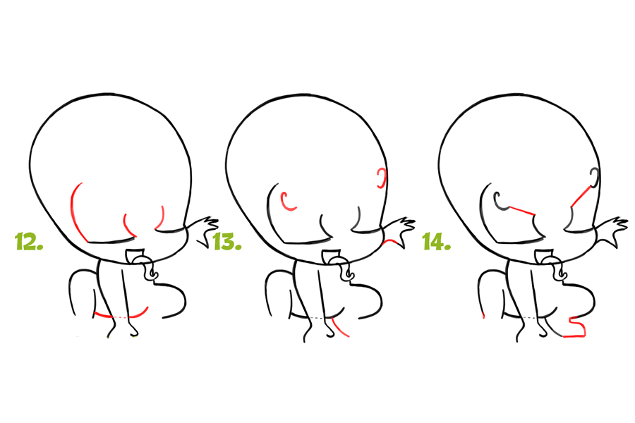 可爱的毒液简笔画画法步骤-图5