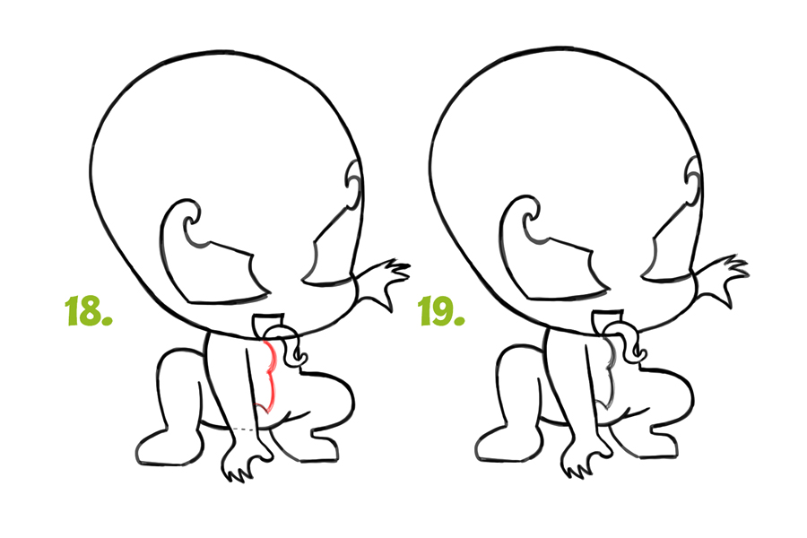 可爱的毒液简笔画画法步骤-图7