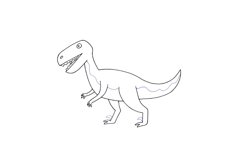 简单的恐龙简笔画画法步骤-图8