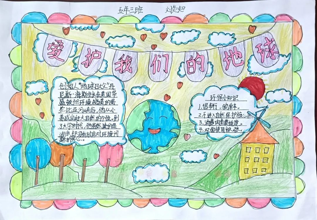 小学五年级“爱护我们的地球 呵护我们的家园”手抄报-图4