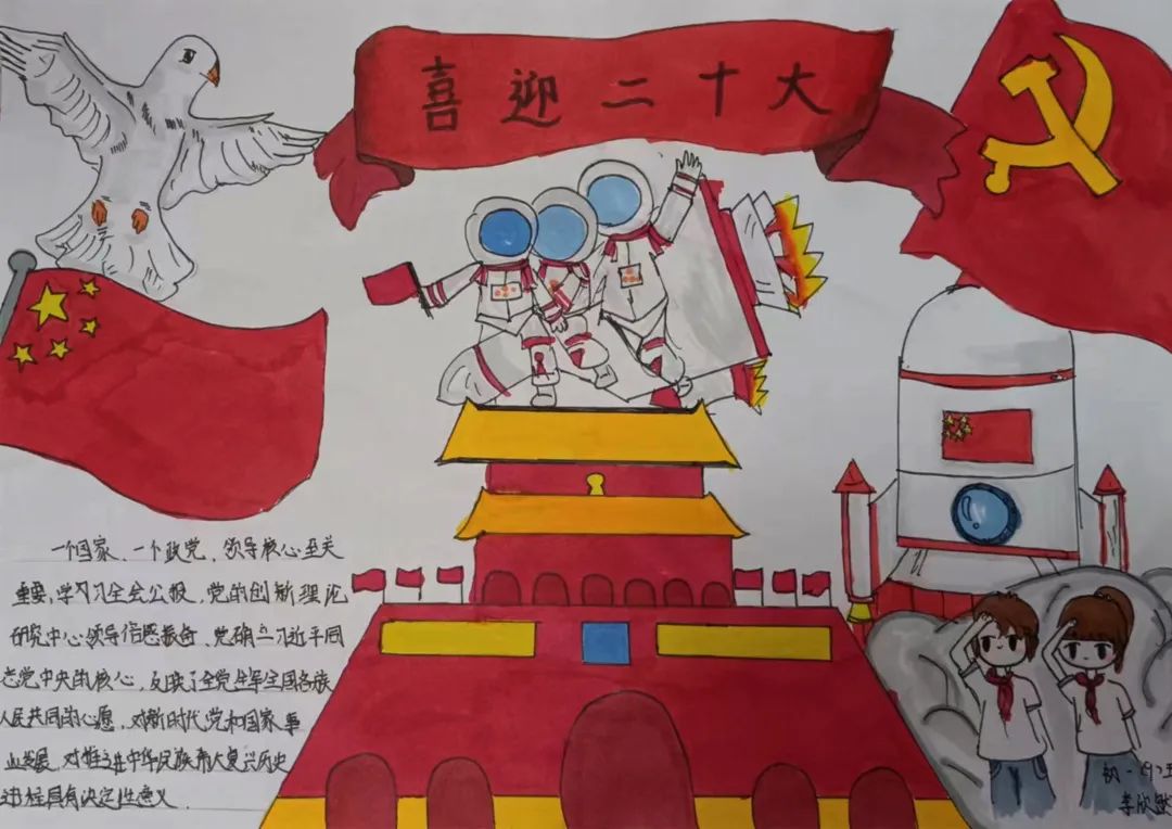 “忆初心·绘梦想——喜迎二十大”主题手抄报图片-图4