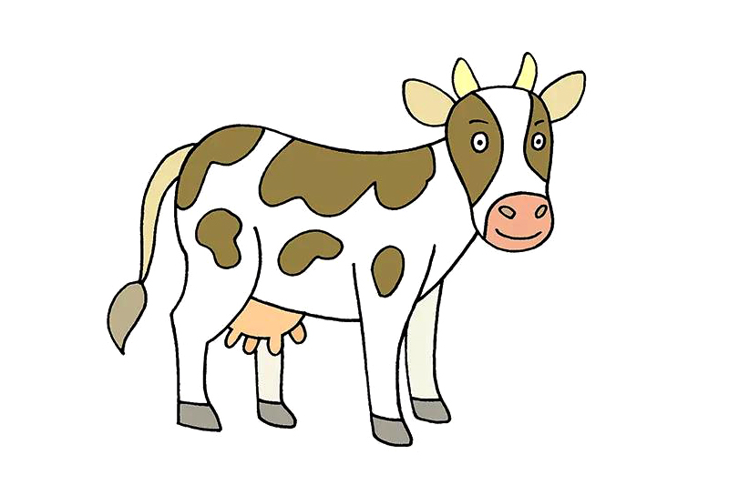 如何画奶牛