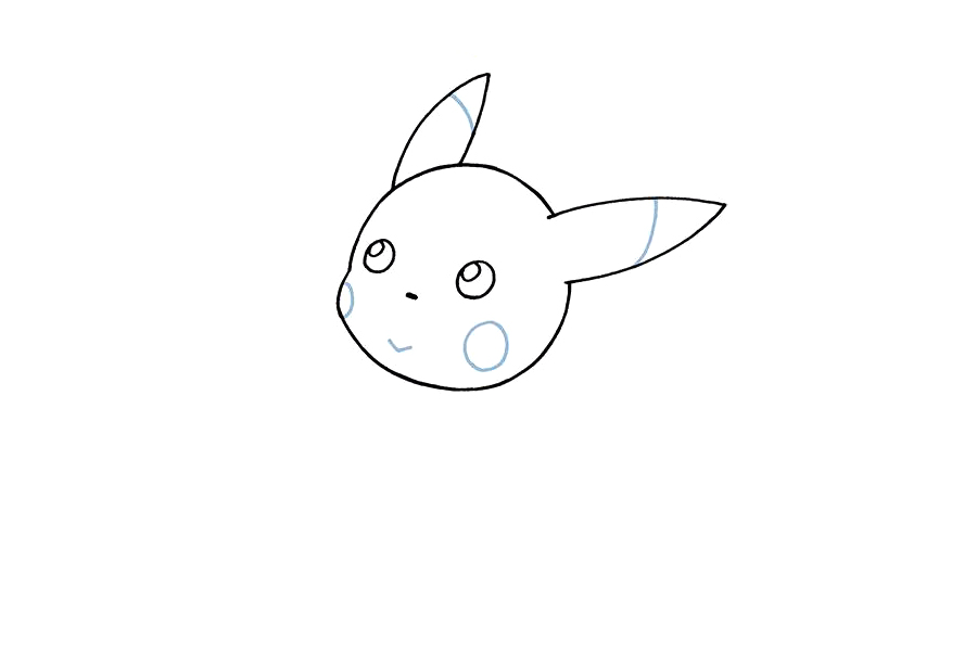 可爱的皮卡丘简笔画画法步骤-图3