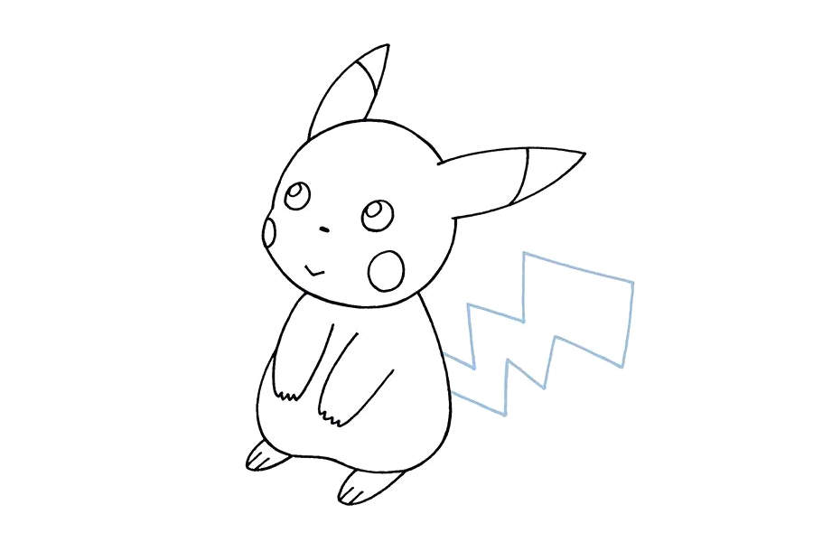 可爱的皮卡丘简笔画画法步骤-图7