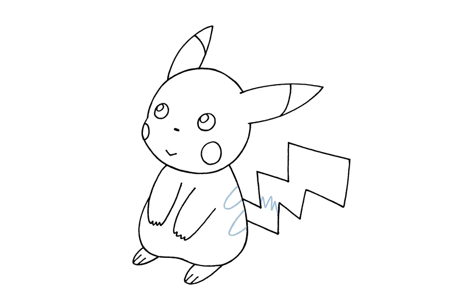 可爱的皮卡丘简笔画画法步骤-图8