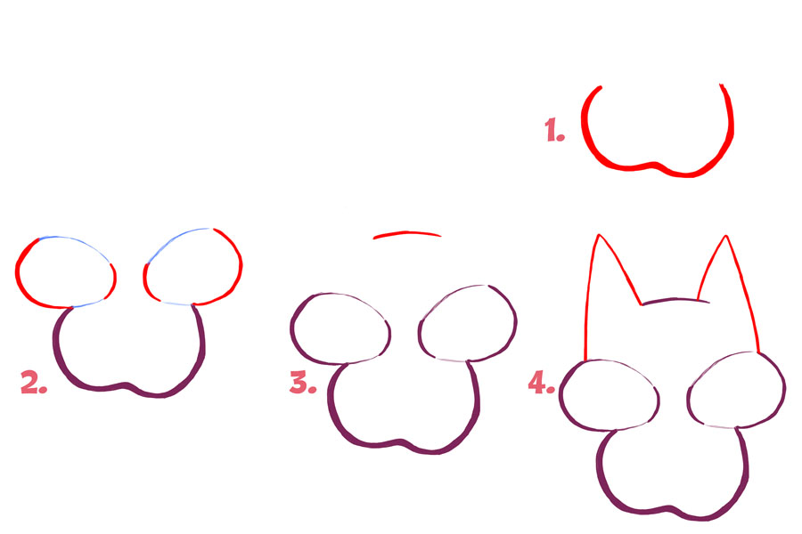 口袋妖怪帕奇利兹简笔画画法步骤-图1