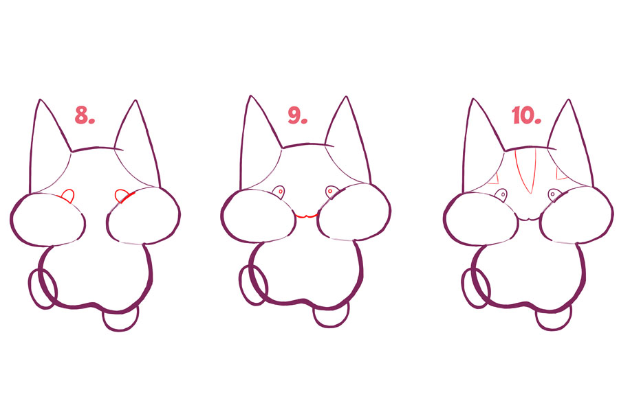 口袋妖怪帕奇利兹简笔画画法步骤-图3