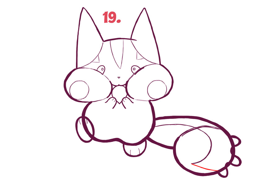 口袋妖怪帕奇利兹简笔画画法步骤-图7